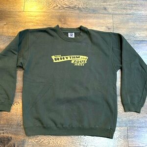 True vintage sweatshirt, olive green size, large true rhythm, and soul series
